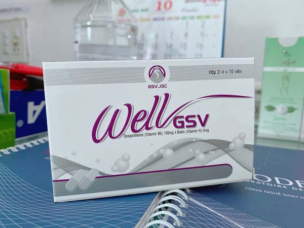 2 hoạt chất chính của Well GSV được in rõ trên bao bì